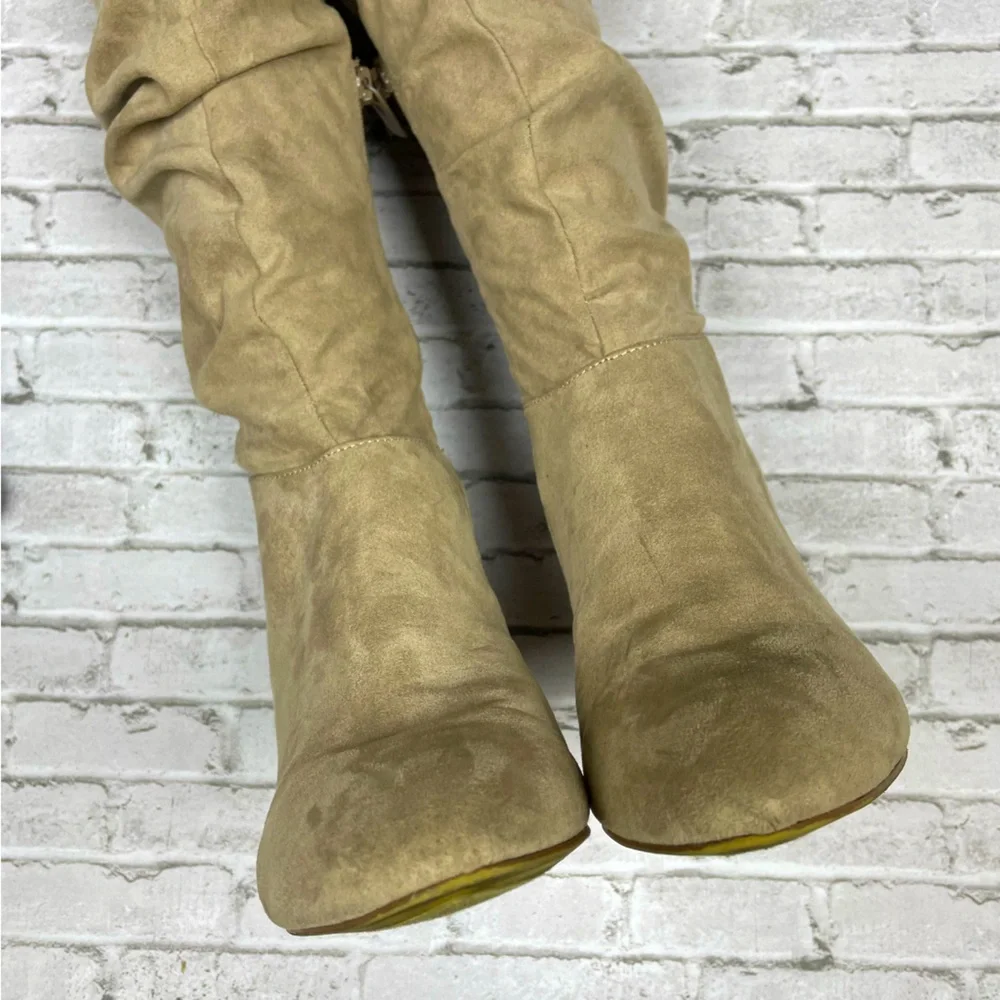 Kaari Blue Womens Suede Slouchy Heeled Boots Gray Sz 6.5 Neutral Normcore Winter - Picture 6 of 10